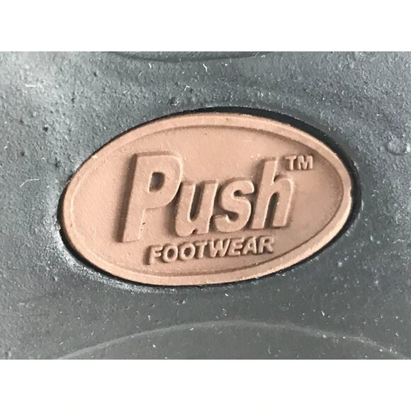 Push Footwear Mens‎ Black Leather Lace Up Low Top Sneaker Shoes Size US 10.5D - Picture 8 of 9